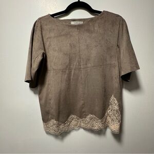 Marella velvet and lace top